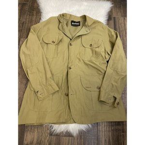 Barbour T128 Journeyman’s Jacket Sz L Bulgaria Unlined Buttons Elbow Pads